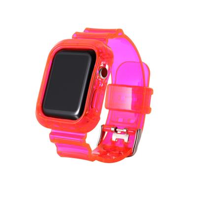 China Sports Wristbands For iwatch Case Women Bumper Protector Men Sports Clear Soft Silicone Watchband For Apple Watch for sale