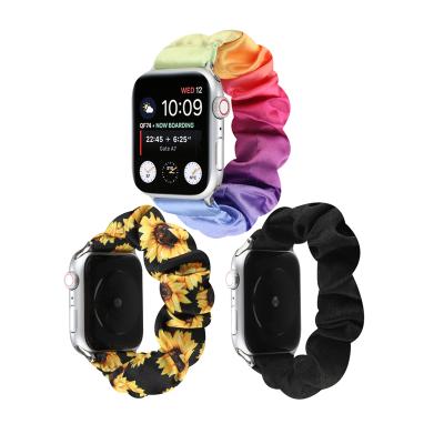 China Cute Scrunchy Scrunchies Watch Replacement Bands Soft Elastic Strap Strap Elastic Watch Band For Apple Watch Band for sale