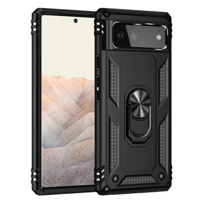 China New Military Grade Anti-fall Full Ring Kickstand Rugged Phone Case Military Grade Body For Google Pixel 6 for sale