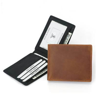 China Hot Selling RFID RFID Blocking Retro Credit Card Holder Leather Wallet For Women Men for sale