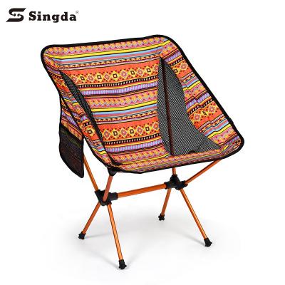 China OEM Ethnic Popular Style Outdoor Portable Easy Folding 7075 Aluminum Alloy Camping Folding Chair With Storage Bag for sale