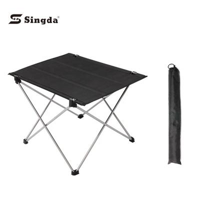 China Portable Lightweight Outdoor Table Singda Table Oxford Cloth Table Top With Aluminum Frame Folding Camping Picnic Table for sale