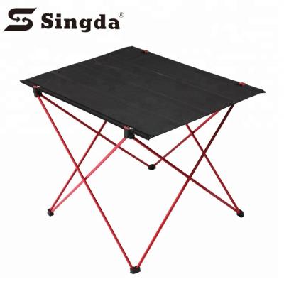 China Portable Lightweight Outdoor Table Oxford Cloth Table Top With Aluminum Frame Folding Camping Picnic Table for sale