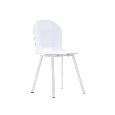 China elegant & New Simple Modern Metal Frame PP Seat Chair Lounge Restaurant Dining Chair for sale