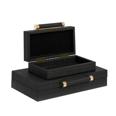 China Leather MDF Jewellery Container Box for sale