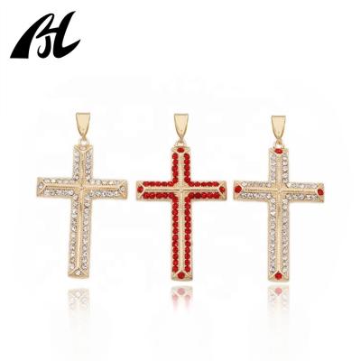 China Charm Man Women Religious Gold Plated Jewelry Zircon Cross Pendant Religious Ornaments for sale