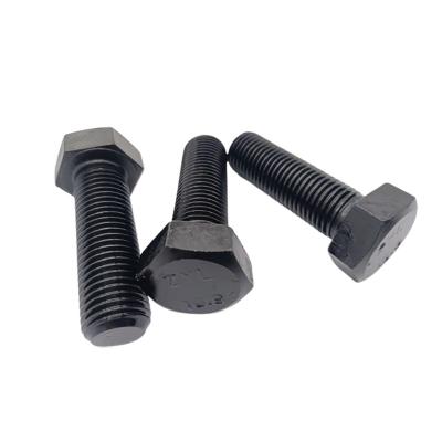 China Housing Constructions Hex Wholesale High Quality High Strength Bolts DIN933 40Cr Gr10.9 Thread Hex Bolt Black Full Oxide for sale