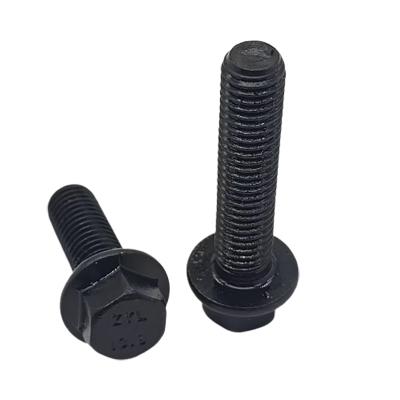 China 40Cr ZYL China Brand DIN6921 M16x100 Grade OEM 10.9 Hex Flange Bolts Serrated Black Color Bolt for sale