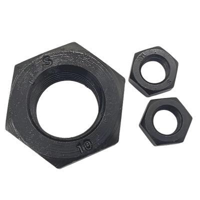 China DIN934 8 10 Heavy Industry 45K M20 Carbon Steel Black Hex Head Nut Gr4 6 for sale