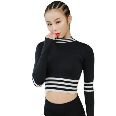 China New Arrival Breathable Sports Bar Seamless Tight Sleeve Crop Top Along for sale