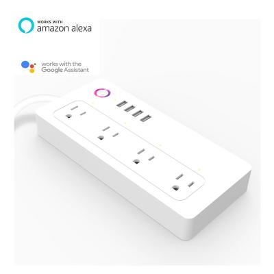 China US Canada Residential 110v voice-activated wifi power strip smart / multipurpose work with Amazon Alexa and Google Home for sale