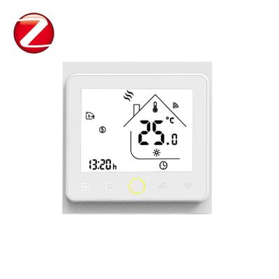 China tuya euro modern zigbee AC water gas boiler floor heating room intelligent thermostat with LCD display for sale