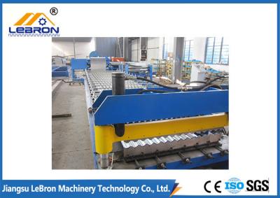 China New blue color corrugated roof sheet roll forming machine made in China Automatic PLC Control for sale