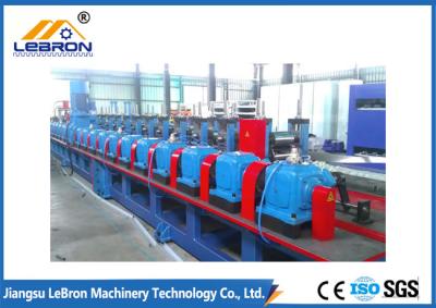 China Blue color PLC Control Automatic Storage Rack Roll Forming Machine Durable quality Long Time Service Time made in china for sale