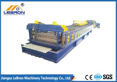 China GI and GP material New blue color corrugated roof sheet roll forming machine made in China Automatic PLC Control system for sale