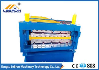 China Yellow color New double layer roofing sheet roll forming machine 2018 new type PLC control automatic roll forming for sale