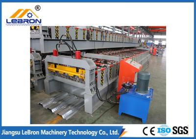 China PLC Control Automatic Floor Deck Roll Forming Machine Roof Tile Machine Hydraulic Cut for sale