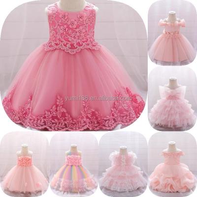 China Anti-wrinkle Flower Girl Dress Wedding Baby Kids Dress Girl Birthday Dress for sale