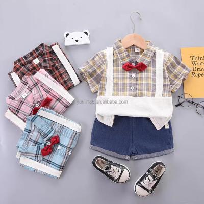 China Wholesale casual children's clothing summer baby boy's cotton boy's short sleeve suit with pants children's clothing suit for sale