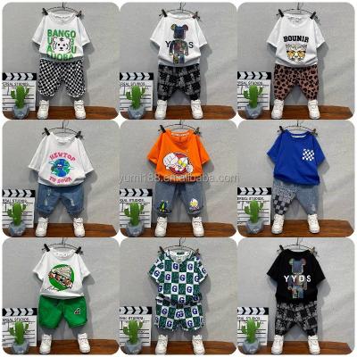 China Pure Cotton Print Children's Shorts Casual Children's Clothing Wholesale Casual Wear Boy's T-shirt 2-15 Years Suit 2-15 Years for sale