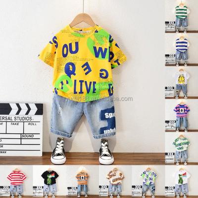 China Summer Casual Hot Sales Children's Short Sleeved Polo Suit Boys Summer 2pcs Clothing Sets for sale