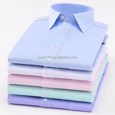 China Wholesale anti-pilling shirts sleeve long latest striped twill white dress shirts for men 2023 for sale