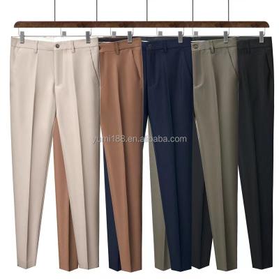 China Wholesale White Anti-Wrinkle Office Khaki Men's Business Pants Cotton Spandex Mens Casual Pants And Trousers for sale