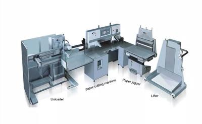 China Mechanische Guillotinedocument Snijmachine met Lader Jogger Te koop