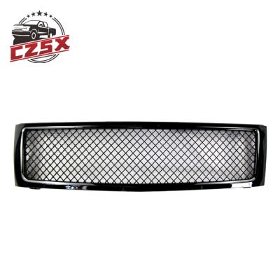 China Mesh Sierra For GMC 07-13 Pickup 1500 Mesh Glossy Black Front Bumper Hood Grille for sale