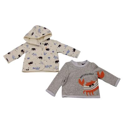 China ENGLAND STYLE OEM good quality polyester cotton velor flocking Animal Applique England style O-neck pullover kid clothing jacket for boy for sale