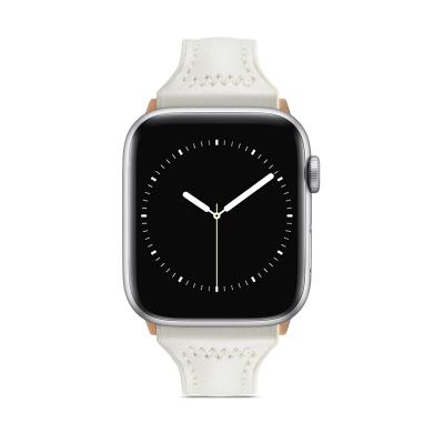 China Easy Installation Leather Strap For Apple Watch 38MM 42MM 40MM High Quality Business Band 44MM for sale