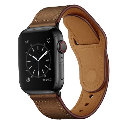 China Leather Leather Watch Band For Apple Watch 44mm 40mm 42mm 38mm Series 6 5 4 3 2 1 iWatch Watch Band Apple Watch Strap for sale