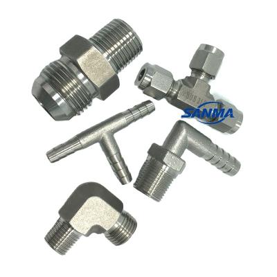 China Construction SS316 304 Stainless Steel Carbon Steel Tube Forged SS Hydraulic Connector Fittings for sale