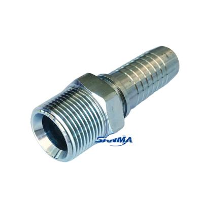 China Construction 15611 26711 NPT BSP JIC ORFS SAE Straight Two Piece Crimp Male Hydraulic Hose Fittings for sale