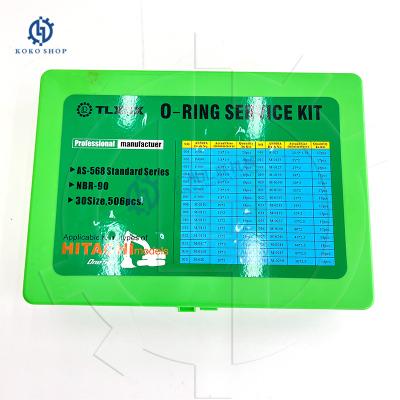 China NBR-90 O-ring servicekit EX rubberen O-ringdoos voor reserveonderdelen voor HITACHI-graafmachines Te koop