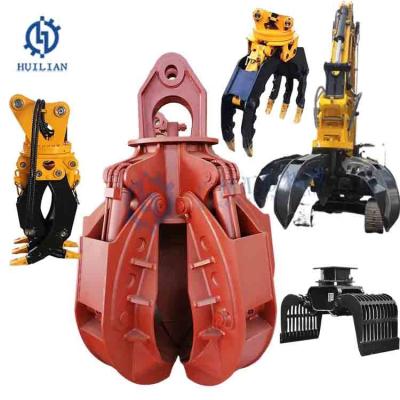 China 36 Tons 40 Tons Digging Grab Excavator Scrap Grab Bucket Orange Peel Grapple For Hydraulic Excavator for sale