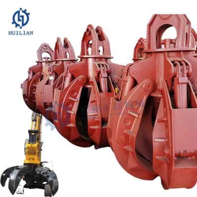 China 30 ton 36 ton 40 ton Bouwmachines Bosbouwmachines Oranje Schil Log Grapple Hout Roterende graafmachine Grapple Te koop