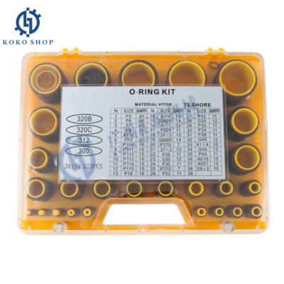 China 38ITS 523PCS O-Ring Box O-Ring Kit 38 mm x 2.5 mm for Cat E200 E312 320B 320C 312 300  Excavator 75 SHORE for sale