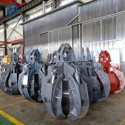 China Komatsu 5-100 ton graafmachine Oranje schil greep 5 tinen Double Shaft NON Rotary Voor PC27 PC56 PC75 PC100-6 PC210LC PC360 Te koop