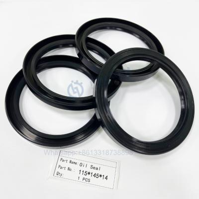 China Hydraulische Dichtungs-Element-Wellen-Öldichtung 115x145x14 fetten FKM Gummi-FPM metrischer TC ein zu verkaufen