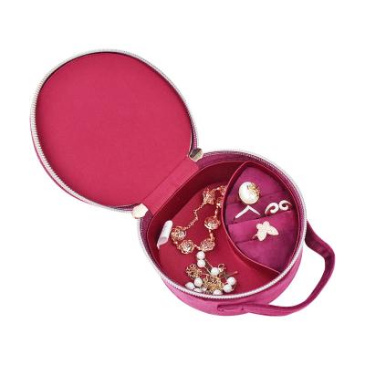 China Handmade Genuine Custom Round Petty Mini Sweden Jewelry Box Women Travel Jewelry Box For Daily Use for sale