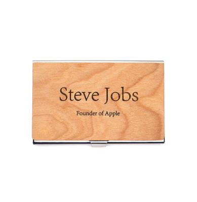 China Personalized Wood Walnut Packaging Business Card Holder For Women Men DIY Pocket Business Cards Case Slim Business Card Wallet Holders Box for sale