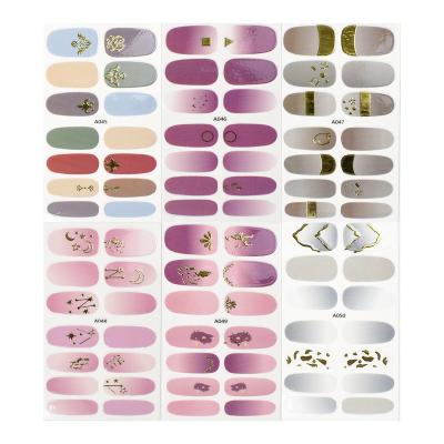 China Premium High Quality Non-toxic Nail Art Stickers Gel Nails Nail Sticker Decals Nail Polish Strips for sale