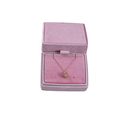 China Handmade Custom Logo Square Velvet Gift Jewelry Box Packaging Necklace Luxury Display Box for sale