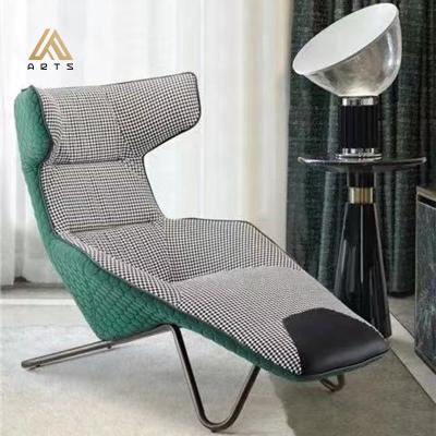 China Large Selling Metal Leg Velvet Fabric Leisure Convertible Simple Lazy Chair Recliner Sofa Comfortable Chair for sale