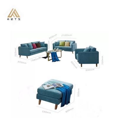 China Hot Sale Nordic Design Convertible Loft Sofa Living Room Furniture Hotel Residence Furniture Small Velvet Fabric Sofa for sale