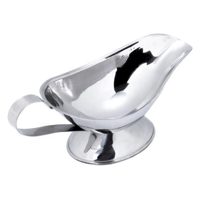 China 80ml Food Grade Stainless Steel Juice Steak Sauce Boat Tableware Kitchen Serving Roast Gravy Boat Restaurant Viable High Quality Coffees for sale