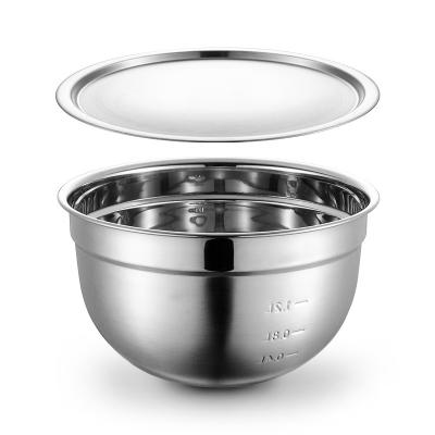 China Sustainable High Quality Steel Flour Nesting Bowl With Lid Stainless Steel Mixing Bowl Salad Maker for sale