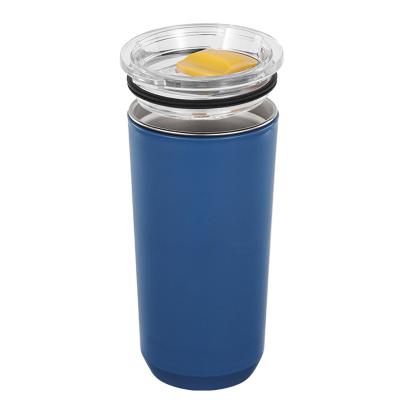 China Sustainable Double Wall Stainless Steel Water Bottle Straw Tumbler Cup Stainless Steel Cup With Lid for sale