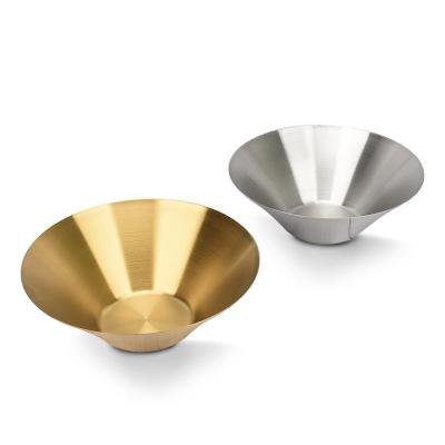 China Disposable Gold Cone Appetizer Round Dip Snack Bowl Luxury Stainless Steel Bowls for sale